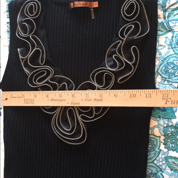 Belldini Size small zippered black ribbed tank top - Picture 6 of 7